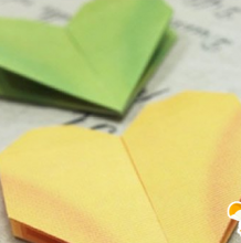 有特色的双层爱心卡片的手工折法教程   用一张普通的纸折出来的双层爱心卡片