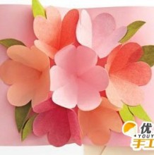 立体花朵贺卡手工diy 贺卡片中的立体花朵手工折纸教程