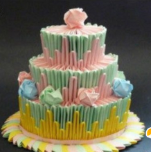 三角折出美丽的生日蛋糕    手工插折制作一个独特漂亮又有意义的蛋糕教程