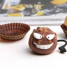 可爱邪恶小怪兽巧克力软陶粘土手工制作 可爱的小怪兽 简单可爱小怪兽巧克力