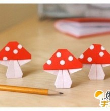 教你如何制作可爱的卡通小蘑菇手工折纸  玩具可爱的小蘑菇 手工折纸玩具小蘑