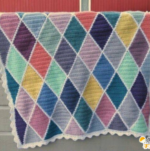 可爱实用的花纹毯子钩针手工编织教程 好看漂亮又五颜六色 质感倍佳
