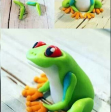 形象逼真的青蛙软陶粘土手工制作教程图解 可爱中带有一点儿清新 活灵活现的