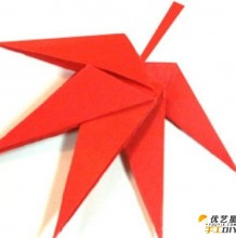   手工折纸枫叶纸艺   精美标本红色枫叶书签   手工折纸红色标本书签教程图解