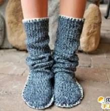 手工旧物旧毛衣改造长筒袜 保暖时尚节俭长筒袜 手工旧物改造保暖长筒袜教程