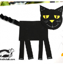 可爱的猫咪剪纸贴纸的手工制作过程教程图解 适合小孩去制作的手工作品