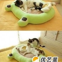 可爱手工制作宠物睡床     猫咪小狗沙发睡床     可爱大青蛙宠物睡床教程图解