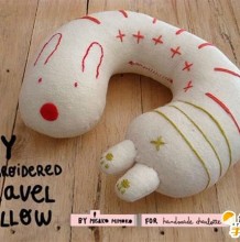可爱漂亮的兔枕怎么制作 精美漂亮的U型旅行兔枕的手工diy制作步骤教程