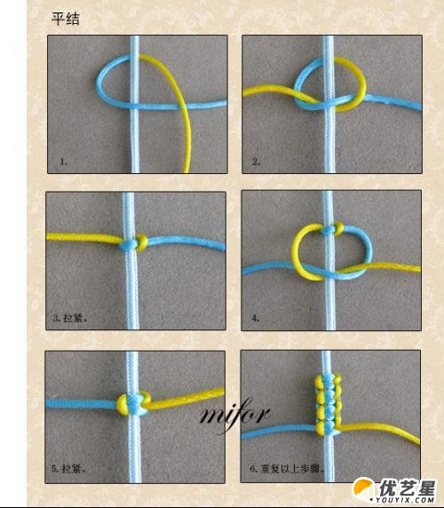 最简单的绳结手链编织方法 基础中国结之平结的编织方法 平结怎么编织_www.youyix.com