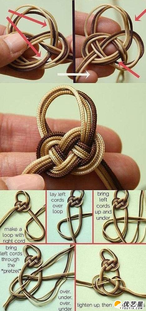 多股绳子编织时尚手链的编织方法 时尚手绳怎么编织的编织方法_www.youyix.com