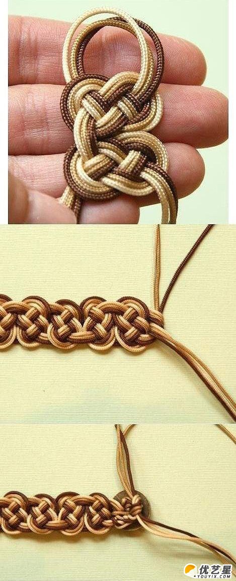 多股绳子编织时尚手链的编织方法 时尚手绳怎么编织的编织方法_www.youyix.com