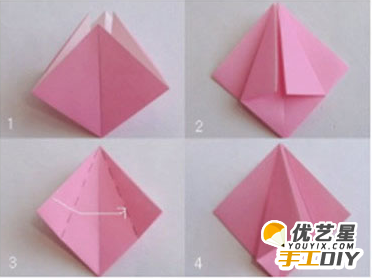 关于如何利用锥形三角形卡纸制作出创意新颖的礼品包装盒的手工DIY教程_www.youyix.com