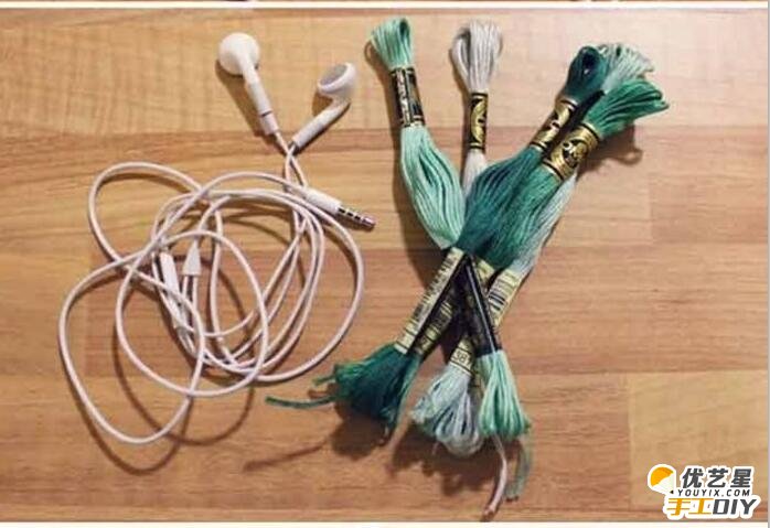 手工diy编织耳机线 耳机线的创意改造编织 耳机线的手工编织制作教程_www.youyix.com