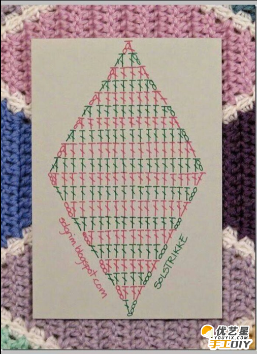 可爱实用的花纹毯子钩针手工编织教程 好看漂亮又五颜六色 质感倍佳_www.youyix.com