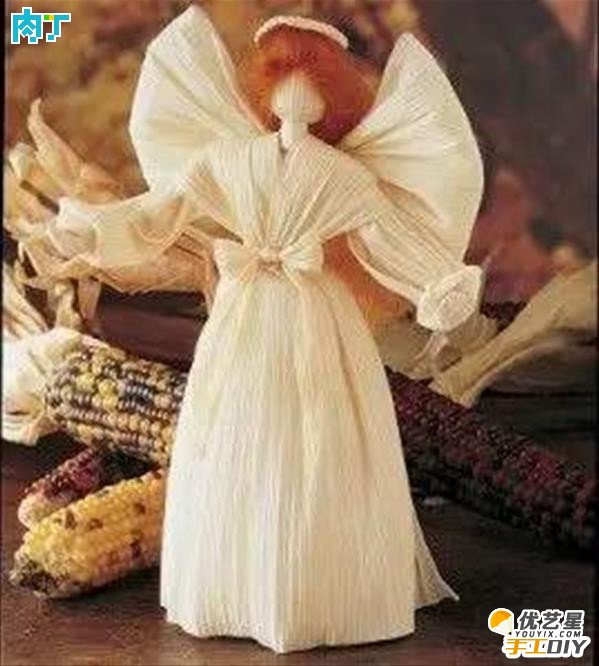 旧物玉米皮的创意手工diy制作教程 用玉米皮手工制作漂亮的玉米片娃娃_www.youyix.com