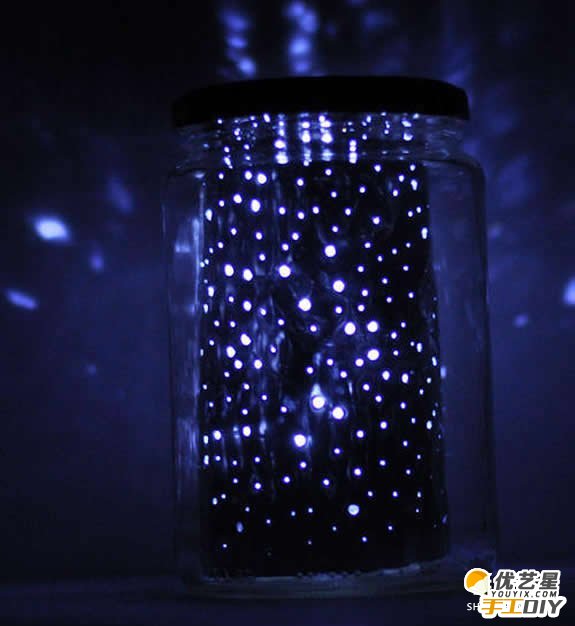 玻璃瓶创意制作成精美的星光瓶 星光瓶的手工制作步骤图解教程 手工diy制作_www.youyix.com
