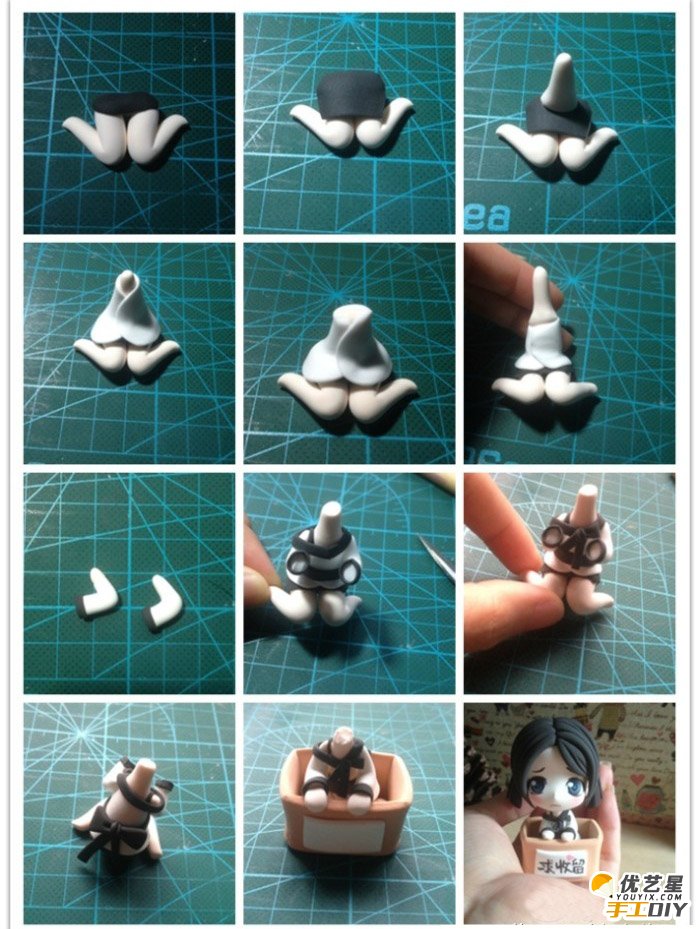 精美可爱的剑灵秦夕颜q版粘土手工制作教程图解教你如何制作这么可爱