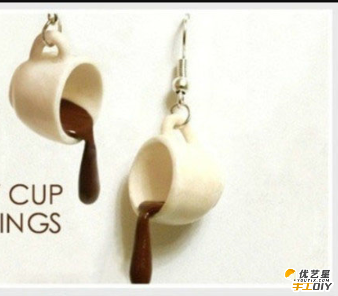 好看迷你的咖啡杯挂坠粘土手工制作教程图解 创意且形象逼真的咖啡杯模型粘土_www.youyix.com