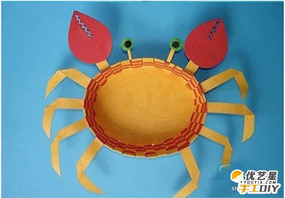 如何制作精美逼真可爱的螃蟹 简单可爱的儿童螃蟹的手工制作图解教程 _www.youyix.com