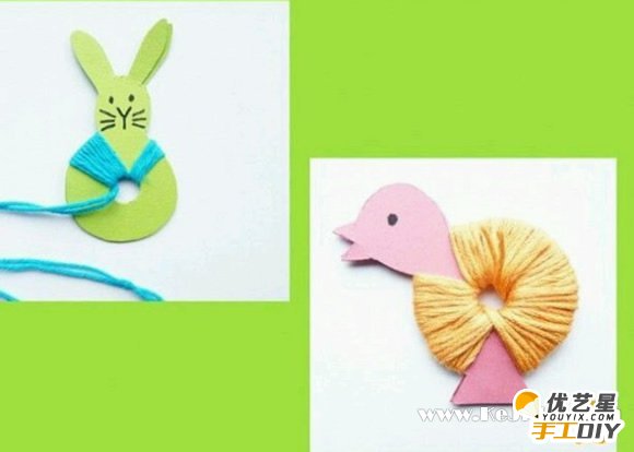 简单可爱的毛线球动物挂件的手工制作 如何手工制作创意可爱的毛线球动物挂件_www.youyix.com