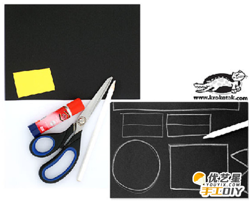 可爱的猫咪剪纸贴纸的手工制作过程教程图解 适合小孩去制作的手工作品_www.youyix.com