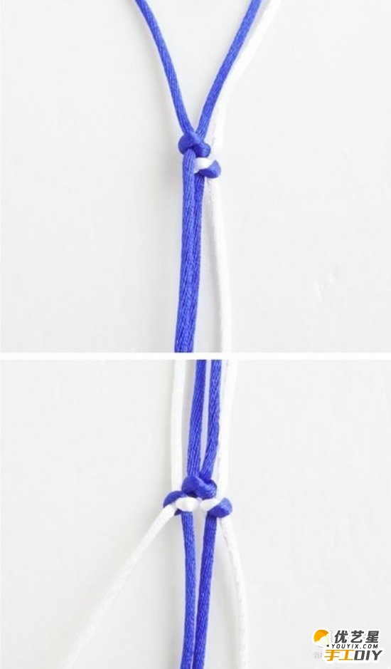 精美漂亮的青花瓷手链的手工编织方法 青花瓷手链的编织步骤图解教程_www.youyix.com