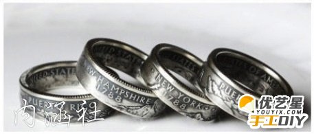 手工旧硬币打造的金属戒指  美观精湛的硬币戒指 手工打造精美硬币戒指教程图解_www.youyix.com