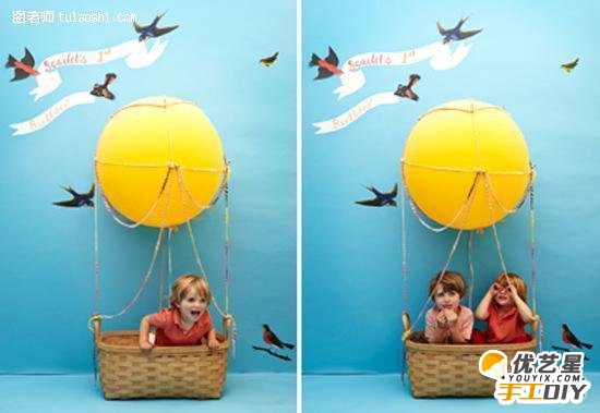可爱独特的热气球的手工创意diy制作教程 如何简单的自制儿童热气球_www.youyix.com