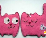 如何用布来可以简单的制作出一只可爱的小猫吊饰  小猫形状的手工制作挂饰