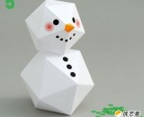 可爱小雪人折纸手工纸艺 超逼真可爱的冬季饰品小雪人 洁白小雪人手工折纸教