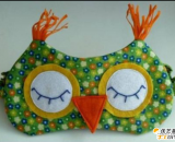 可爱的猫头鹰眼罩手工布艺制作教程图解 纯手工制作且材料简单进行裁缝的猫