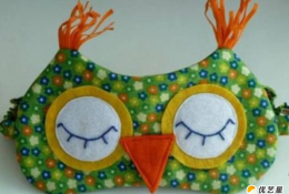 可爱的猫头鹰眼罩手工布艺制作教程图解 纯手工制作且材料简单进行裁缝的猫头鹰眼罩