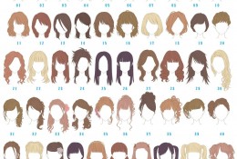 各种人物发型素材教程  男性和女性各种不同漫画类型的参考发型绘画