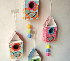 小房子创意制作   纸盒和彩纸制作可爱精