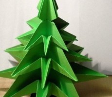 手工折纸立体圣诞树纸艺  绿色立体圣诞