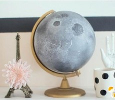 地球仪创意改造成精美的月球仪的手工制