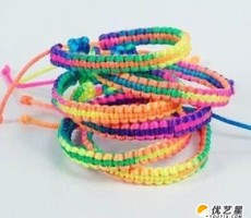 手工编织少女五彩手绳  多色拼接的时尚