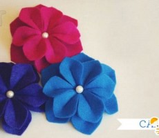 用羊毛毡手工制作精美漂亮的花朵 手工布