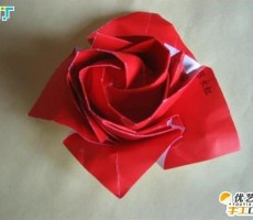 玫瑰花的简单折法教程 如何用纸简单折出