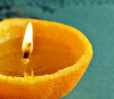 手工diy自制精美漂亮的橙子蜡烛 蜡烛的手