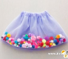 漂亮可爱的儿童彩虹纱裙的手工diy制作教