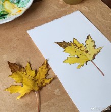 秋叶水彩画图片 秋天树叶水彩画手绘教程 枫叶落叶水彩画怎么画 画法