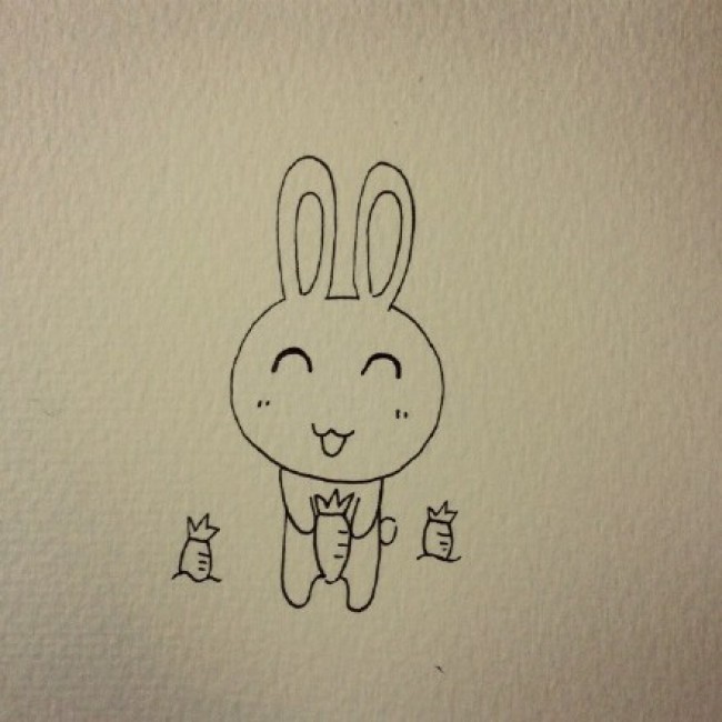 可爱小兔子的画法小兔子卡通画怎么画2