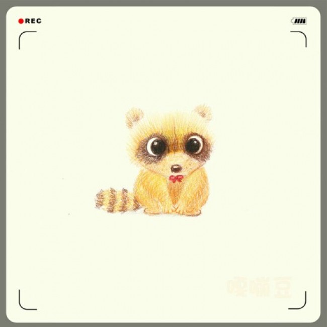 各种可爱的小动物彩铅画作品 插画师嘎嘣豆