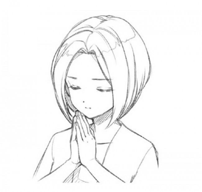 女生十指紧扣和双手合十手部特写和绘画技巧 祈祷姿势