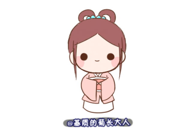 古代女性人物q版卡通画的画法 织女简单手绘绘画教程简笔画(2)