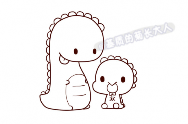 可爱萌的小恐龙简笔画怎么画恐龙儿童画画法小恐龙儿童画2