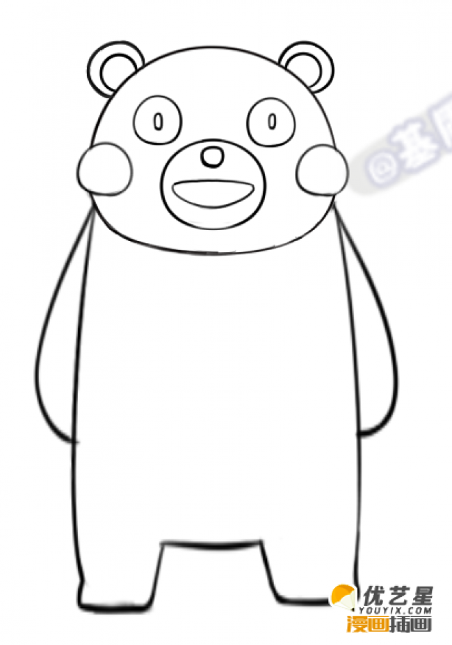 熊本熊简笔画怎么画 可爱的熊本熊卡通画画法 熊本熊手绘教程