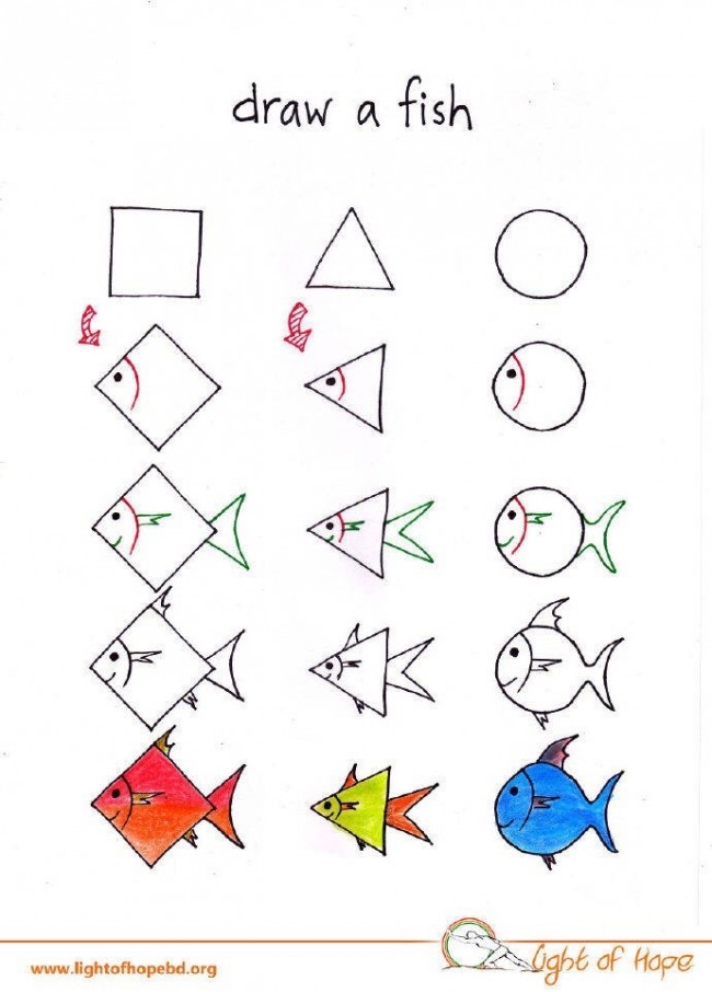 几何图形简笔画 幼儿儿童几何图形简笔画教程图片 正方形,圆形,三角形