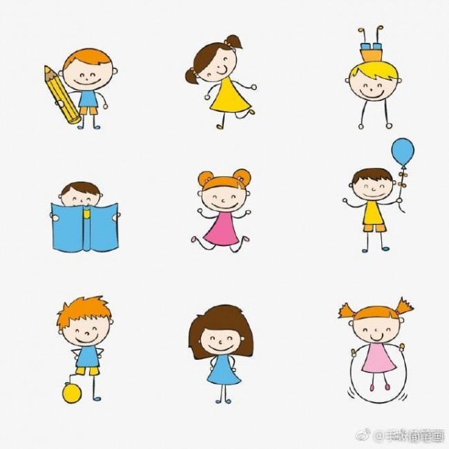 幼儿q版超简单的小朋友简笔画图片大全简单的男孩女孩